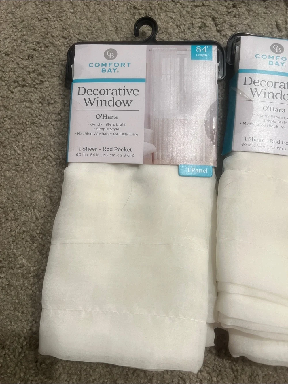 Comfort Bay Sheer O'Hara Window Panel Set in White